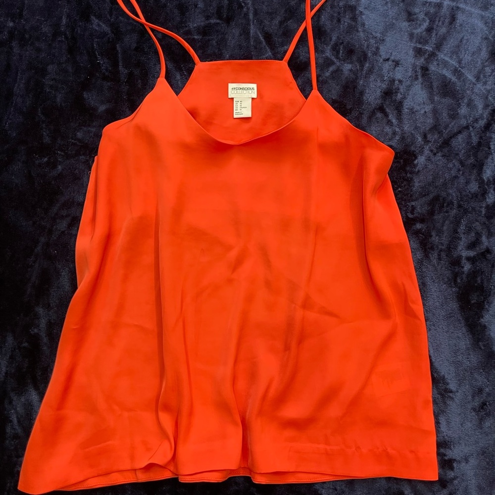 Orange satin camisole